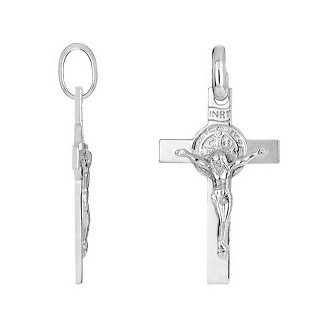 crucifijo plata san benito