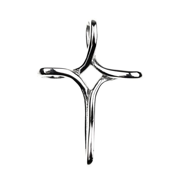 cruz colgante plata ensortijado