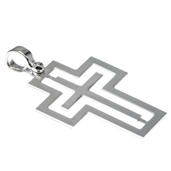 cruz doble calada plata