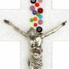 cruz murano flores banda figura cristo plata detalle