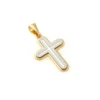 cruz oro 18k y oro blanco