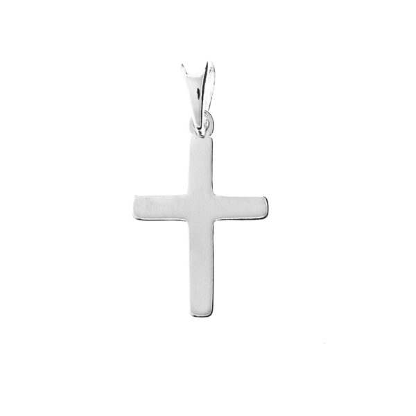 cruz plata pequeña redondeada