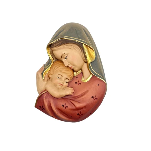 cuadro virgen maria con jesus madera