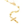 detalle medalla milagrosa y crucifijo rosario 18k