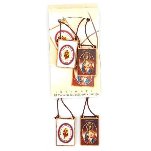 Detente en estampado de madera con cordón y oración
