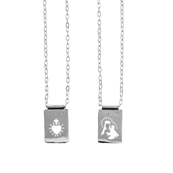 escapulario tradicional calado plata