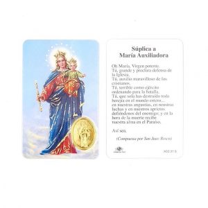 Estampa Maria Auxiliadora amb medalla daurada