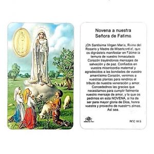 Estampa Nostra Senyora de Fàtima amb medalla daurada
