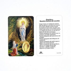 Estampa Nostra Senyora de Lourdes amb medalla daurada