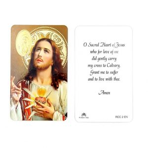 Estampa Sacred Heart of Jesus amb medalla daurada