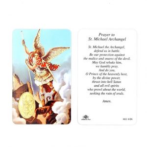Estampa Saint Michael con medalla dorada