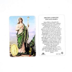 Estampa santa Marta con medalla dorada