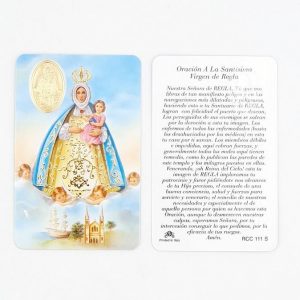 Estampa santísima Virgen de Regla con medalla dorada