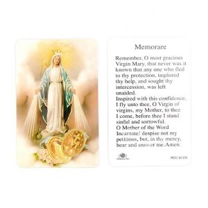 Estampa to Memorare amb medalla daurada