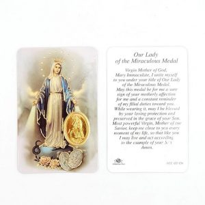 Estampa Our Lady of the Miraculous amb medalla daurada