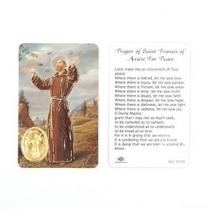 Estampa St. Francis of Assisi con medalla dorada