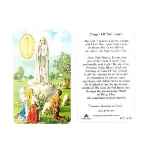 Estampa Virgin of Fatima con medalla dorada