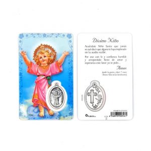 Estampa del Nen Jesús Diví amb medalla metàl·lica