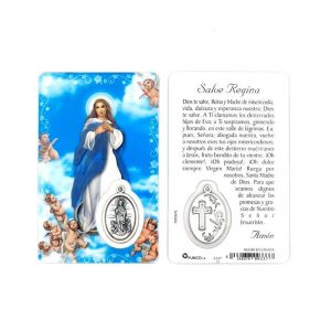 Estampa Inmaculada Concepción con medalla metálica