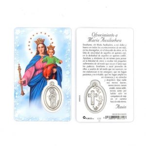 Estampa de la Maria Auxiliadora amb medalla metàl·lica