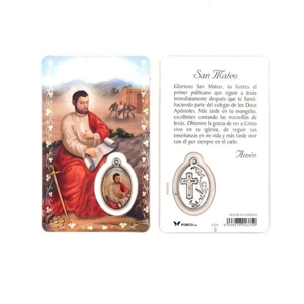 estampa con medalla metalica san mateo