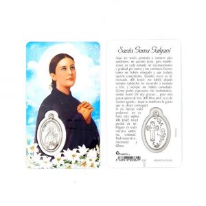 Estampa santa Gema con medalla metálica
