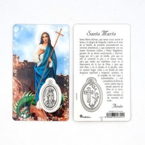 Estampa santa Marta con medalla metálica