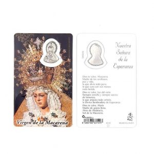 Estampa Virgen de la Macarena con medalla metálica