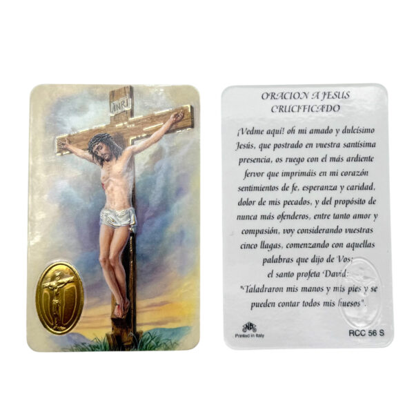 estampa jesus crucificado medalla