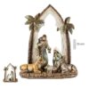 figura belen color crema y palmeras 22 cm