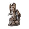 figura belen sagrada familia con angel color crema 23 cm de costado