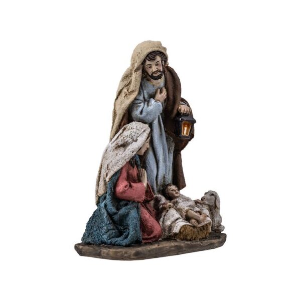 figura belen sagrada familia con oveja 14 cm de lado