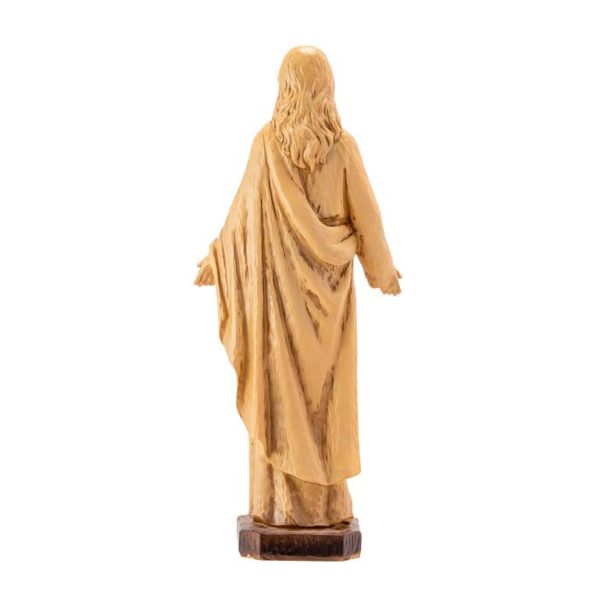 figura corazon de jesus efecto madera clara 20 cm 2
