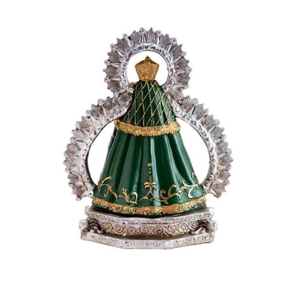 figura virgen cabeza verde detras