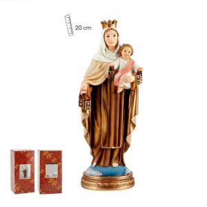figura virgen del carmen base azul 20cm