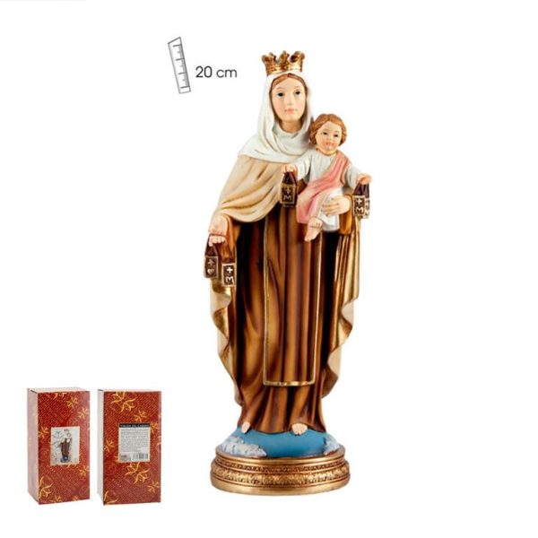 figura virgen del carmen base azul 20cm