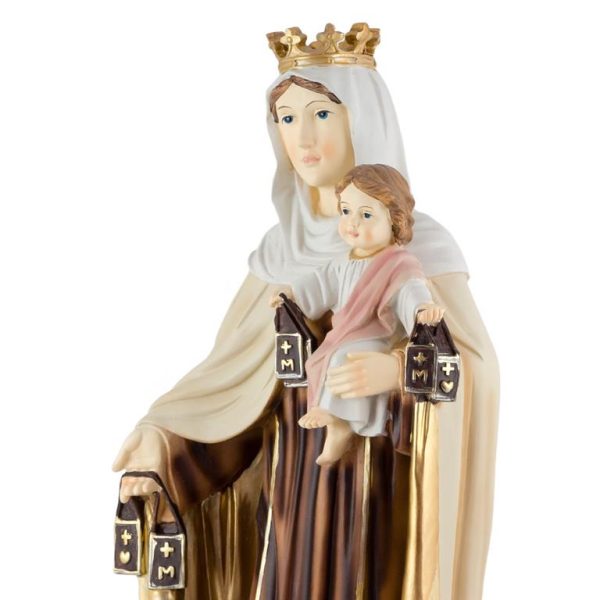 figura virgen carmen base azul 60cm detalle