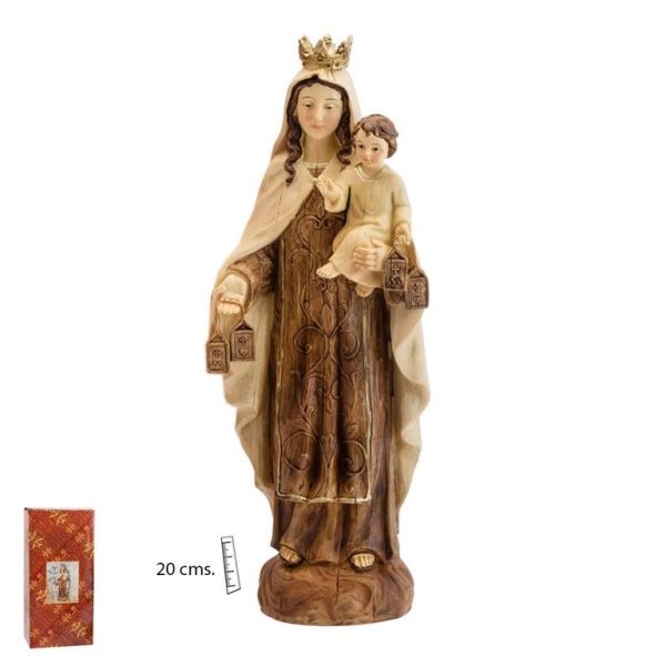 figura virgen carmen efecto madera