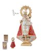 figura virgen de covadonga con manto en tonos rojos 9 cm