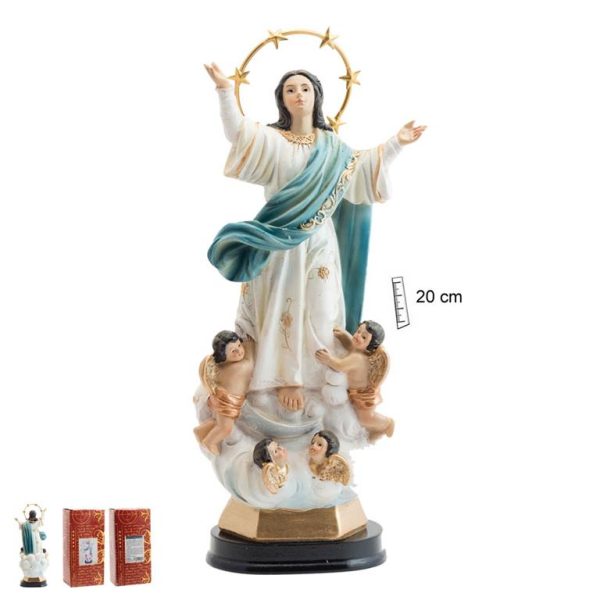 figura virgen inmaculada con angeles 20 cm