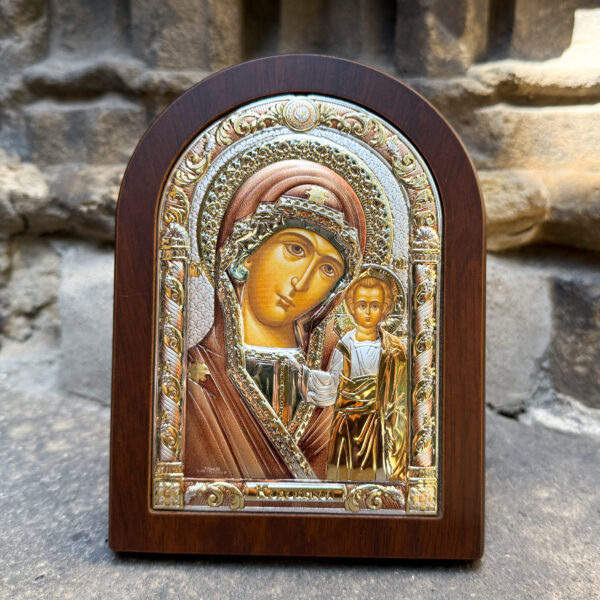 icono virgen kazan madera plata color categoria