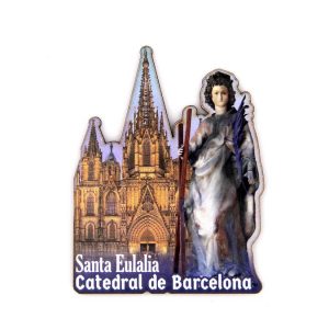 Imán de santa Eulalia con la catedral de Barcelona