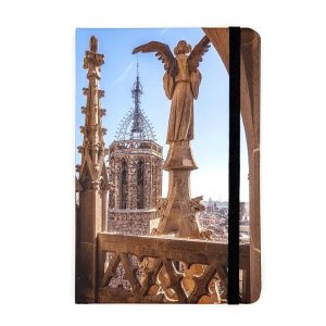 Llibreta amb imatge de detall de la Catedral de Barcelona, amb goma