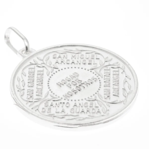 medalla angel plata detalle reverso