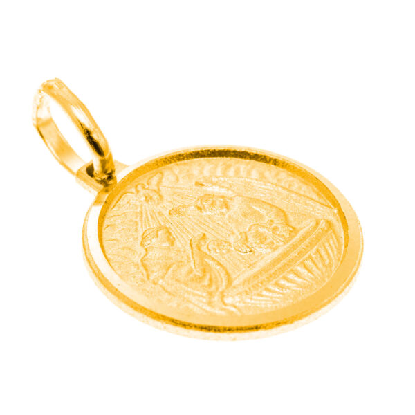 medalla bautismo inclinada oro