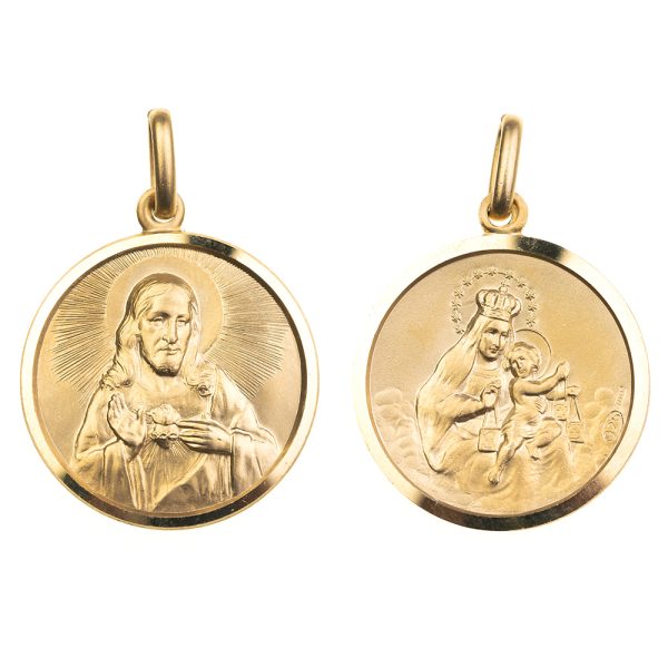 medalla escapulario oro anverso reverso