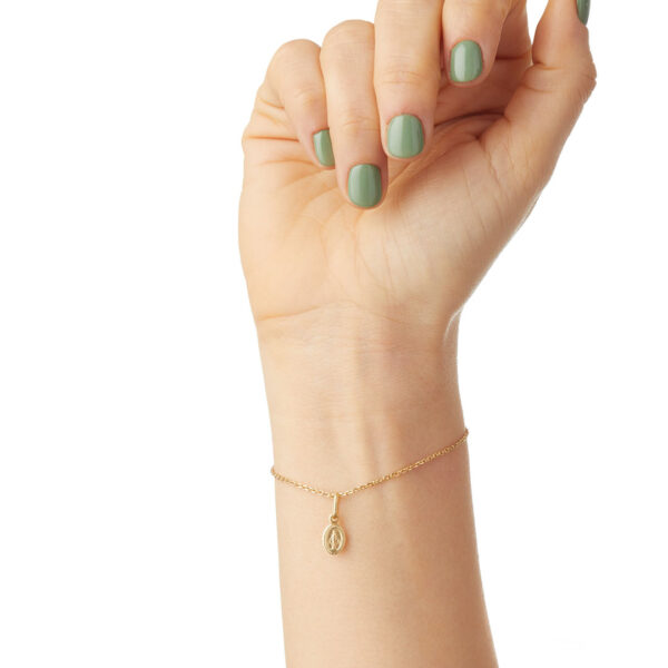 medalla milagrosa mini oro 18k pulsera