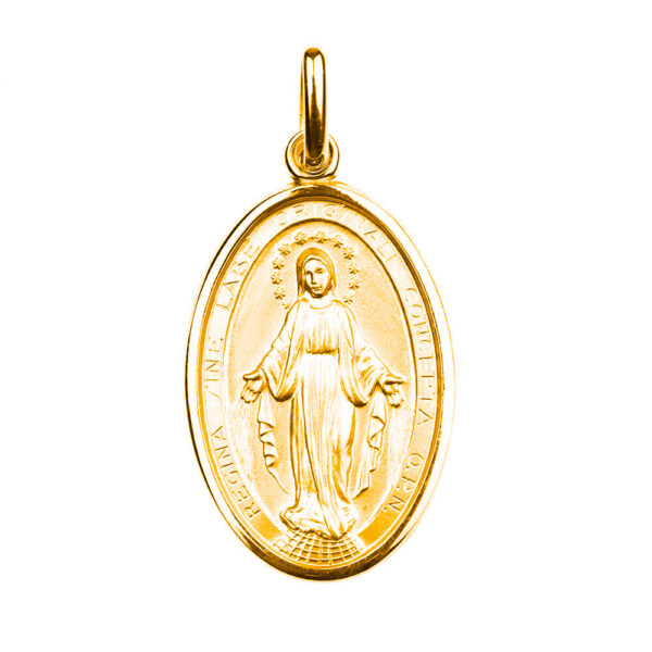 medalla milagrosa ovalada oro