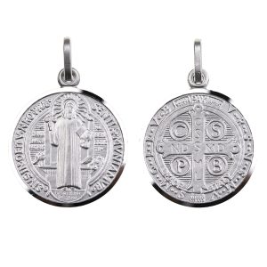 medalla san benito plata contorno liso