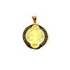 medalla san benito tamaño grande figura santo oro